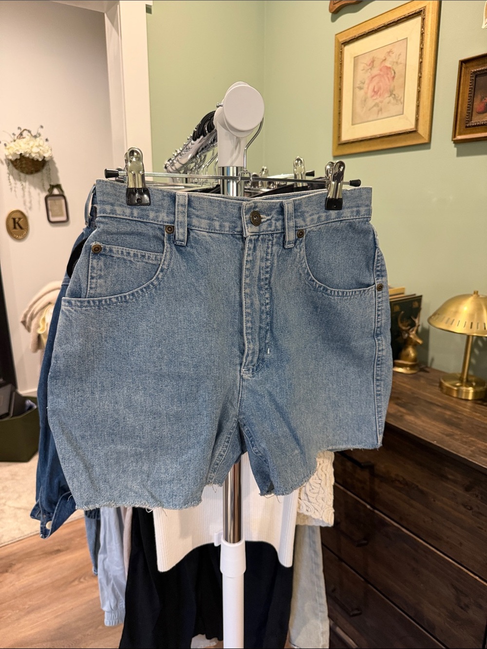 Classic High-Rise Light Blue Denim Shorts